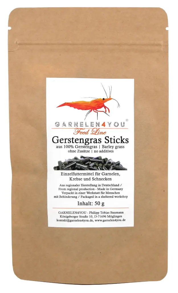 GARNELEN4YOU® Gerstengras Sticks 50g